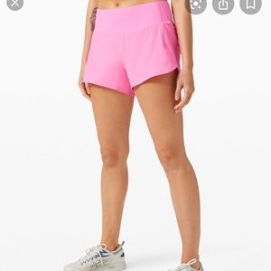 Hot pink lululemon speed up shorts 4”!